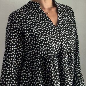 SHEIN | 70s-Inspired Babydoll Blouse – Bell Sleeves & Retro Vibes